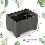Atsparūs oro sąlygoms HDPE stačiakampiai lauko vazonai (Pilka)