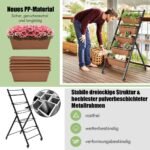 Vertikali lauko lysvė su ratukais ir penkiomis auginimo dėžėmis (Ruda)