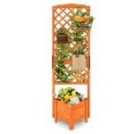 Aukštasis lauko gėlynas su 180 cm atramine grotelėmis (Oranžinė)