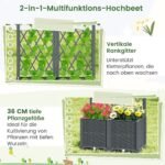 Gėlių ir augalų vazonas su atrama laipiojantiems augalams 80 x 40 x 140 cm (Pilka)