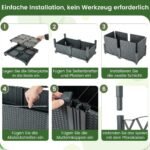 Gėlių ir augalų vazonas su atrama laipiojantiems augalams 80 x 40 x 140 cm (Pilka)