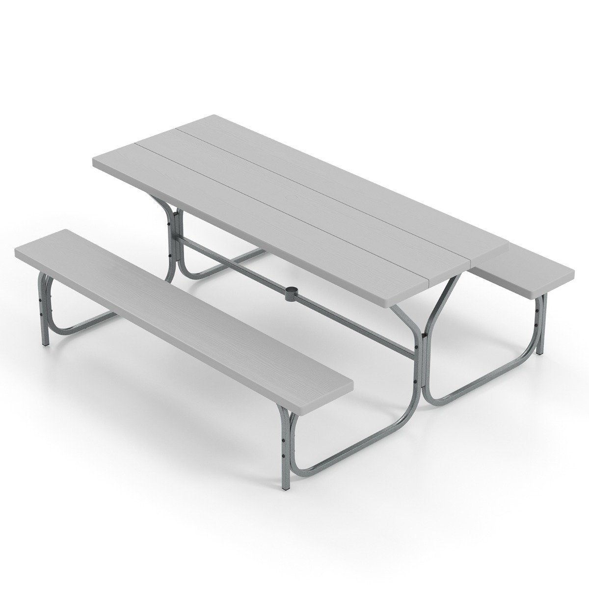 picknicktisch-np11266gr_1_ Stovyklavimo stalų ir suolų komplektas 183 cm su skėčio anga (Pilka)