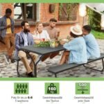 3 dalių lauko pikniko stalas su suolais (Pilka)