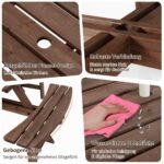 Medinis pikniko stalas su 4 suolais 8 žmonėms (Ruda)