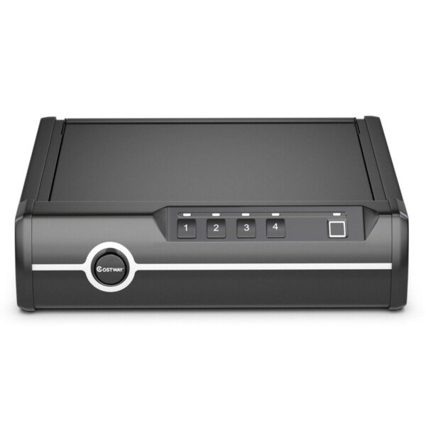 Saugus ginklų seifas su pirštų atspaudų ir slaptažodžio atrakinimu (Juoda)