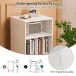 Pastatomas stovas plokštelių grotuvui su penkiomis atviromis lentynomis (Balta)