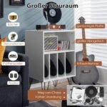 Pastatomas stovas plokštelių grotuvui su penkiomis atviromis lentynomis (Balta)