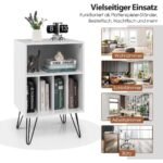 Pastatomas stovas plokštelių grotuvui su penkiomis atviromis lentynomis (Balta)