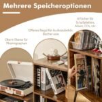 Stovas plokštelių grotuvui su integruota įkrovimo stotele (Natūrali ruda)