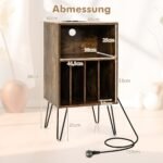 Stovas plokštelių grotuvui su integruota įkrovimo stotele (Natūrali ruda)