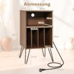 Stovas patefonui su įkrovimo stotele ir skyriais plokštelėms (Riešuto)