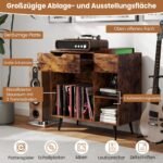 Stovas patefonui su integruota įkrovimo stotele ir USB jungtimis (Rustikalios rudos)