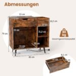 Stovas patefonui su integruota įkrovimo stotele ir USB jungtimis (Rustikalios rudos)