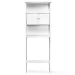 Kompaktiška vonios spintelė su trimis lentynomis ir dvejomis durelėmis (Balta)