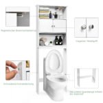 Kompaktiška vonios spintelė su trimis lentynomis ir dvejomis durelėmis (Balta)