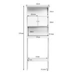 Kompaktiška vonios spintelė su trimis lentynomis ir dvejomis durelėmis (Balta)
