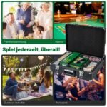 Profesionalus pokerio žetonų rinkinys su dėklu (Juoda)