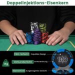 Profesionalus pokerio žetonų rinkinys su dėklu (Juoda)