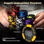 Profesionalus pokerio žetonų rinkinys lagamine (Juoda)