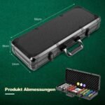 Profesionalus pokerio žetonų rinkinys lagamine (Juoda)