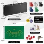 Profesionalus pokerio rinkinys su 500 žetonų ir aliuminio dėklu (Žalia)