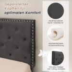 Svirtinis lovos rėmas 200x140 cm su atrama ir atlenkiamu galvūgaliu (Pilka)