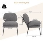 Aksesuarinis krėslas su Teddy Fleece apmušalu ir aukšta atlošo atrama (Pilka)