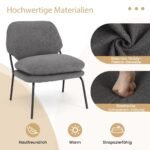 Aksesuarinis krėslas su Teddy Fleece apmušalu ir aukšta atlošo atrama (Pilka)