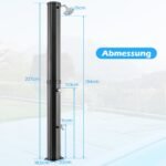 Lauko dušas 60L talpa 227 cm aukštis (Juoda)