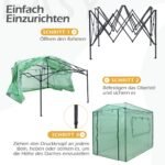 Nešiojama iššokanti šiltnamio konstrukcija su dvivėrėmis durimis (Žalia)