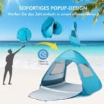 Nešiojama automatinė paplūdimio palapinė 2–4 asmenims (Mėlyna)