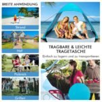 Nešiojama automatinė paplūdimio palapinė 2–4 asmenims (Mėlyna)