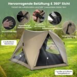 Kempinginė palapinė 4-6 žmonėms greitai surenkama su stoglangiu (Žalia)