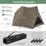 Kempinginė palapinė 4-6 žmonėms greitai surenkama su stoglangiu (Žalia)