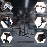 Daugiafunkcis namų treniruoklis su reguliuojamu aukščiu ir sulankstoma sėdyne (Juoda)