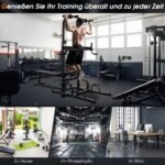 Daugiafunkcis namų treniruoklis su reguliuojamu aukščiu ir sulankstoma sėdyne (Juoda)