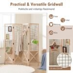 Sulankstomas medinis keturių sekcijų pertvarų skydas (Natūrali)