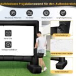 Pripučiamas projektoriaus ekranas su pūstuvu ir kuoliukais (Juoda ir balta)