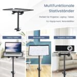 Daugiafunkcis projektoriaus stovas su reguliuojamu aukščiu (Juoda)