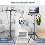 Daugiafunkcis projektoriaus stovas su reguliuojamu aukščiu (Juoda)