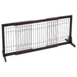 Reguliuojamo pločio mediniai apsauginiai varteliai durims ir laiptams (Ruda)