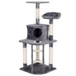Katės Draskyklė su Laipiojimo Stulpu ir Sizaliu 50 x 50 x 120 cm (Pilka)
