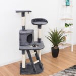 Katės Draskyklė su Laipiojimo Stulpu ir Sizaliu 50 x 50 x 120 cm (Pilka)