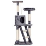 Katės Draskyklė su Laipiojimo Stulpu ir Sizaliu 50 x 50 x 120 cm (Pilka)