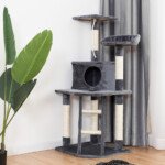 Katės Draskyklė su Laipiojimo Stulpu ir Sizaliu 50 x 50 x 120 cm (Pilka)