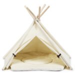 Naminių gyvūnėlių tipis su storu neslystančiu paminkštinimu (Smėlio)