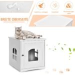 Deko katės tualeto namelis su stalu ir magnetinėmis durelėmis (Balta)