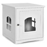 Deko katės tualeto namelis su stalu ir magnetinėmis durelėmis (Balta)