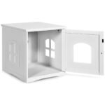 Deko katės tualeto namelis su stalu ir magnetinėmis durelėmis (Balta)