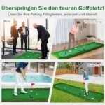 Golf PUTTING treniruočių kilimėlis su trimis skylutėmis 300x100 cm (Žalia)